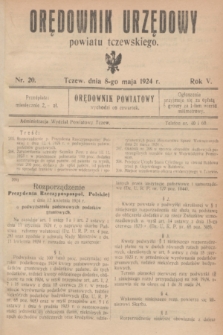 Orędownik Urzędowy powiatu tczewskiego. R.5, nr 20 (8 maja 1924)