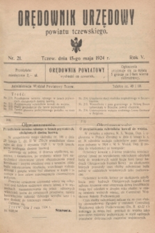 Orędownik Urzędowy powiatu tczewskiego. R.5, nr 21 (15 maja 1924)