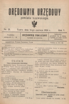 Orędownik Urzędowy powiatu tczewskiego. R.5, nr 25 (14 czerwca 1924)