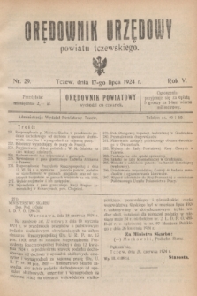 Orędownik Urzędowy powiatu tczewskiego. R.5, nr 29 (17 lipca 1924)