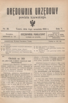 Orędownik Urzędowy powiatu tczewskiego. R.5, nr 35 (4 września 1924)