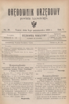 Orędownik Urzędowy powiatu tczewskiego. R.5, nr 39 (9 października 1924)