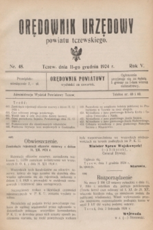 Orędownik Urzędowy powiatu tczewskiego. R.5, nr 48 (11 grudnia 1924)