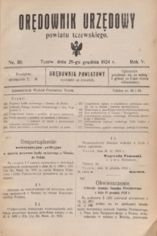 Orędownik Urzędowy powiatu tczewskiego. R.5, nr 50 (29 grudnia 1924)