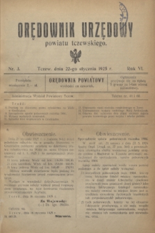 Orędownik Urzędowy powiatu tczewskiego. R.6, nr 3 (22 stycznia 1925)