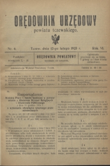 Orędownik Urzędowy powiatu tczewskiego. R.6, nr 6 (12 lutego 1925)