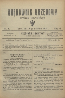 Orędownik Urzędowy powiatu tczewskiego. R.6, nr 16 (20 kwietnia 1925)