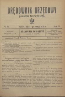 Orędownik Urzędowy powiatu tczewskiego. R.6, nr 19 (7 maja 1925)