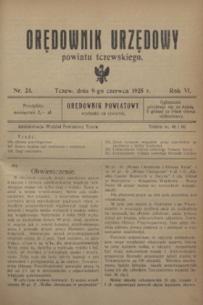 Orędownik Urzędowy powiatu tczewskiego. R.6, nr 23 (9 czerwca 1925)