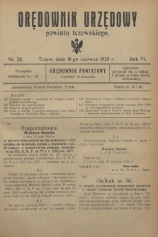 Orędownik Urzędowy powiatu tczewskiego. R.6, nr 24 (18 czerwca 1925)