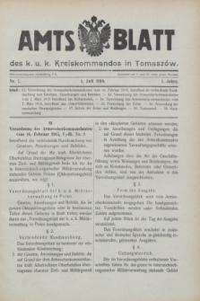 Amtsblatt des k.u.k. Kreiskommandos in Tomaszów.Jg.1, Nr. 7 (1 Juli 1916)