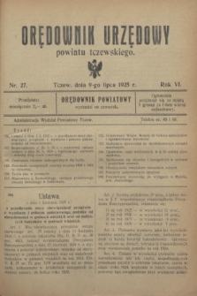 Orędownik Urzędowy powiatu tczewskiego. R.6, nr 27 (9 lipca 1925)