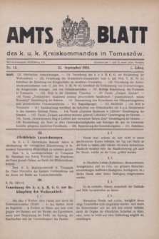 Amtsblatt des k.u.k. Kreiskommandos in Tomaszów.Jg.1, Nr. 12 (15 September 1916)