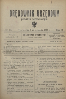 Orędownik Urzędowy powiatu tczewskiego. R.6, nr 34 (7 września 1925)