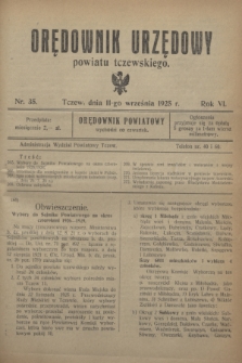 Orędownik Urzędowy powiatu tczewskiego. R.6, nr 35 (11 września 1925)