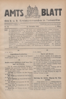Amtsblatt des k.u.k. Kreiskommandos in Tomaszów.Jg.1, Nr. 16 (15 November 1916)