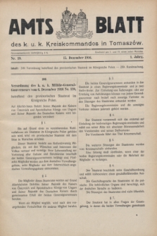 Amtsblatt des k.u.k. Kreiskommandos in Tomaszów.Jg.1, Nr. 19 (15 Dezember 1916)