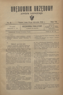 Orędownik Urzędowy powiatu tczewskiego. R.7, nr 2 (12 stycznia 1926)