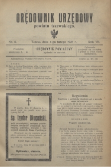 Orędownik Urzędowy powiatu tczewskiego. R.7, nr 6 (4 lutego 1926)