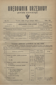 Orędownik Urzędowy powiatu tczewskiego. R.7, nr 9 (27 lutego 1926)