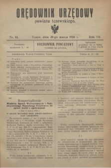 Orędownik Urzędowy powiatu tczewskiego. R.7, nr 13 (30 marca 1926)