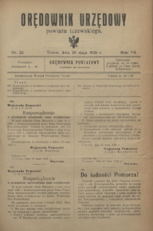 Orędownik Urzędowy powiatu tczewskiego. R.7, nr 23 (20 maja 1926)