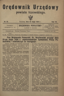 Orędownik Urzędowy powiatu tczewskiego. R.7, nr 25 (28 maja 1926)