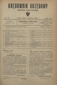 Orędownik Urzędowy powiatu tczewskiego. R.7, nr 26 (2 czerwca 1926)