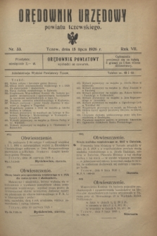 Orędownik Urzędowy powiatu tczewskiego. R.7, nr 33 (15 lipca 1926)
