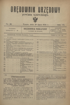 Orędownik Urzędowy powiatu tczewskiego. R.7, nr 35 (29 lipca 1926)