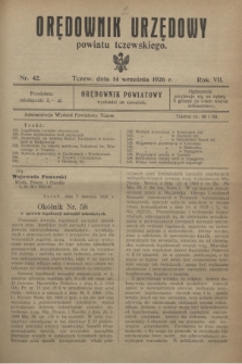 Orędownik Urzędowy powiatu tczewskiego. R.7, nr 42 (14 września 1926)