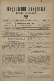 Orędownik Urzędowy powiatu tczewskiego. R.7, nr 47 (7 października 1926)