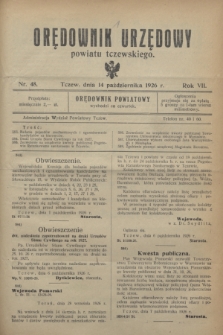 Orędownik Urzędowy powiatu tczewskiego. R.7, nr 48 (14 października 1926)