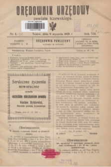 Orędownik Urzędowy powiatu tczewskiego. R.8[!], nr 1 (9 stycznia 1928)