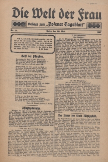 Die Welt der Frau : Beilage zum „Posener Tageblatt”.1927, Nr. 11 (29 Mai)