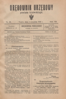 Orędownik Urzędowy powiatu tczewskiego. R.8[!], nr 20 (1 września 1928)