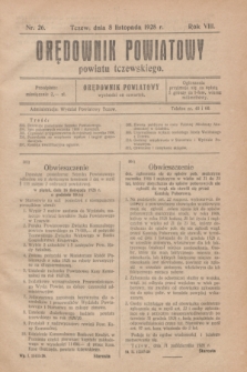 Orędownik Urzędowy powiatu tczewskiego. R.8[!], nr 26 (8 listopada 1928)