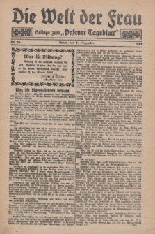 Die Welt der Frau : Beilage zum „Posener Tageblatt”.1927, Nr. 25 (11 Dezember)