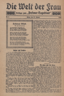 Die Welt der Frau : Beilage zum „Posener Tageblatt”.1928, Nr. 2 (22 Januar)