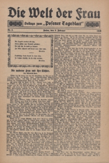 Die Welt der Frau : Beilage zum „Posener Tageblatt”.1928, Nr. 3 (5 Februar)