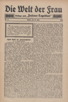 Die Welt der Frau : Beilage zum „Posener Tageblatt”.1928, Nr. 12 (10 Juni)