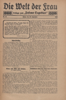 Die Welt der Frau : Beilage zum „Posener Tageblatt”.1928, Nr. 20 (30 September)