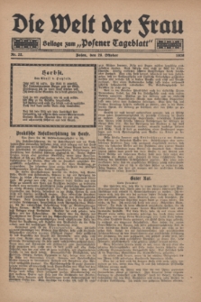Die Welt der Frau : Beilage zum „Posener Tageblatt”.1928, Nr. 22 (28 Oktober)