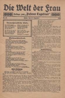 Die Welt der Frau : Beilage zum „Posener Tageblatt”.1928, Nr. 26 (23 Dezember)