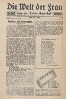 Die Welt der Frau : Beilage zum „Posener Tageblatt”.1930, Nr. 5 (2 März)