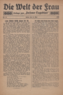Die Welt der Frau : Beilage zum „Posener Tageblatt”.1930, Nr. 10 (11 Mai)