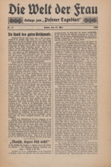 Die Welt der Frau : Beilage zum „Posener Tageblatt”.1930, Nr. 11 (25 Mai)