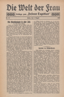 Die Welt der Frau : Beilage zum „Posener Tageblatt”.1930, Nr. 16 (3 August)