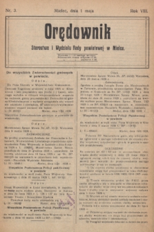 Orędownik Starostwa i Wydziału Rady powiatowej w Mielcu. R.8, nr 3 (1 maja 1928)