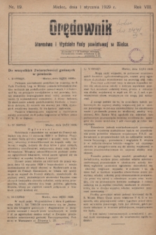 Orędownik Starostwa i Wydziału Rady powiatowej w Mielcu. R.8, nr 19 (1 stycznia 1929)